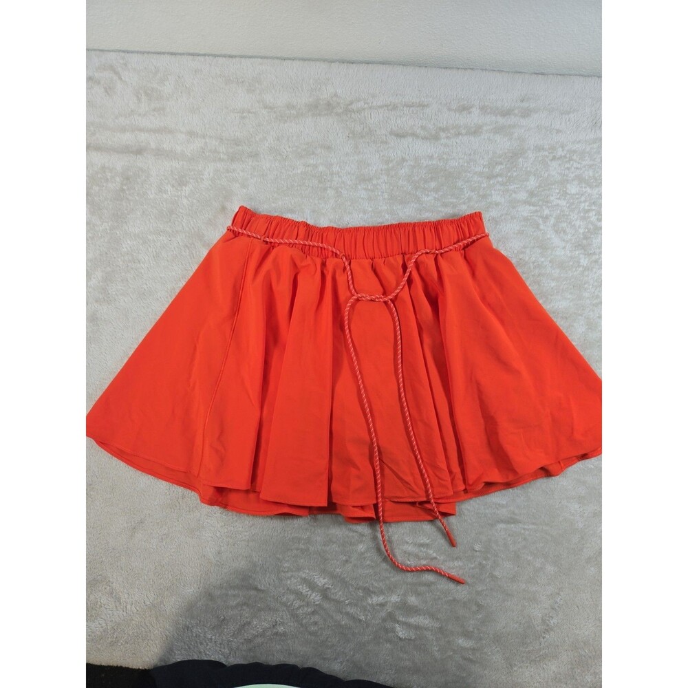 NWT OFFLINE By Aerie Drawcord Mini Skort Orange Flare Tennis Skirt M